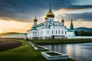 il russo ortodosso Cattedrale nel il città di kazan. ai-generato foto