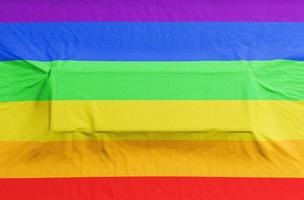 bandiera dell'orgoglio gay con rettangolo in rilievo per il testo. rendering 3d foto