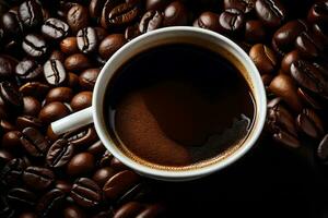 un' tazza di caffè è il Perfetto modo per inizio il tuo giorno. ai-generato foto
