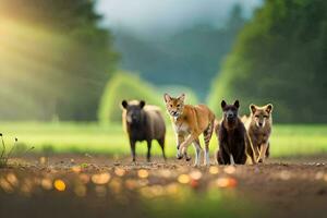 foto sfondo animali, il foresta, il sole, il animali, il animali, il animali,. ai-generato