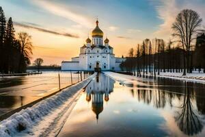 il Cattedrale di il santo attraversare nel Mosca, Russia. ai-generato foto