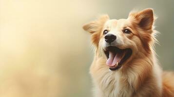 contento cane, cucciolo, isolato sfondo con copia spazio. generativo ai foto