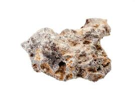 pezzo di basalto roccia isolato su bianca foto