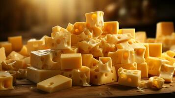 delizioso giallo formaggio cibo ai foto