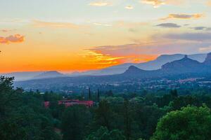 tramonto Visualizza a sedona città a Arizona stato foto