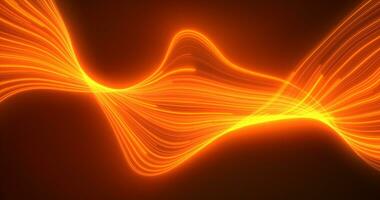 astratto giallo arancia raggiante volante onde a partire dal Linee energia magico sfondo foto