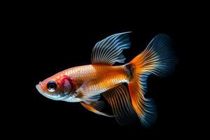 carino guppy nel natura largo vita animali. ai generato. foto