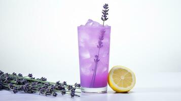 foto di un' lavanda limonata bevanda isolato su bianca sfondo. generativo ai