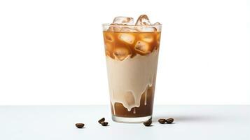 foto di un' ghiacciato caffè bevanda isolato su bianca sfondo. generativo ai