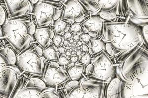 sfondo effetto droste con spirale di orologio infinita. foto