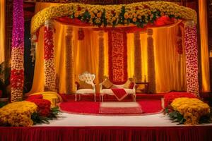 indiano nozze arredamento idee. ai-generato foto