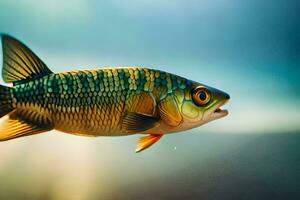 un' pesce nuoto nel il acqua. ai-generato foto