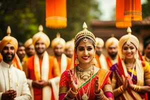 indiano nozze nel delhi. ai-generato foto