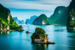 il bellissimo scenario di halong baia. ai-generato foto