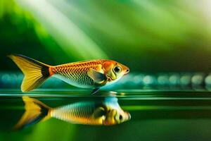 pesce rosso nel il acqua. ai-generato foto