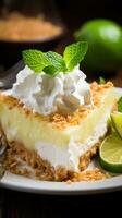 chiave lime torta con Graham cracker Crosta, un' piccante e rinfrescante dolce foto