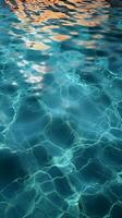 traslucido blu piscina parte inferiore struttura verticale mobile sfondo ai generato foto