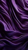 vellutato viola tessuto increspature verticale mobile sfondo ai generato foto