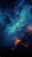 notte cielo astratto sfondo - universo pieno con stelle, nebulosa e galassia verticale mobile sfondo ai generato foto