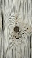 Impressionante contrasto di un' strutturato di legno tavola su bianca legna verticale mobile sfondo ai generato foto