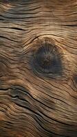 strutturato abbaiare legna file, ideale per a tema naturale sfondi verticale mobile sfondo ai generato foto