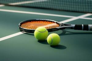 tennis essenziali posto su il Tribunale, anticipando un' emozionante gioco ai generato foto