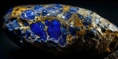 avvicinamento foto di lapis lazuli minerale calcolo, macro. generativo ai