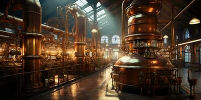 fabbrica per il produzione di birra. generativo ai foto