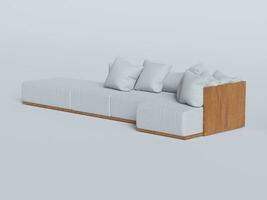 realistico divano fatto e reso di 3d Software per decorazione interno e eccetera foto