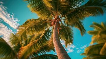 tropicale palma albero sfondo ai generato foto