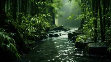 bambù foresta sfondo ai generato foto