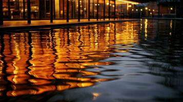 acqua riflessa a notte ai generato foto