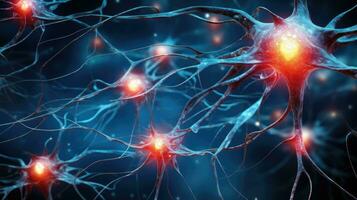 neuroni comunicare con ogni altro utilizzando elettrochimico ai generato foto