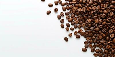 caffè fagioli isolato bianca sfondo copia spazio, internazionale caffè giorno, ai generato foto