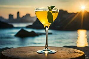 cocktail su il spiaggia. ai-generato foto