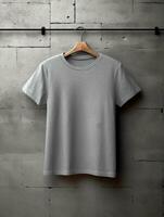 professionale grigio maglietta per modello design ai generato foto