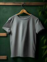 grigio maglietta per modello design ai generato foto