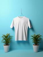 vuoto bianca maglietta per modello design ai generativo foto