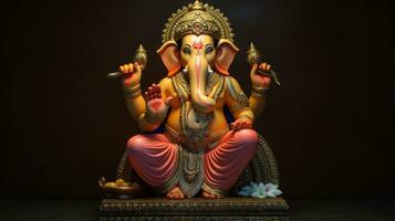 contento ganesh jayanti signore ganesha, India. generativo ai foto