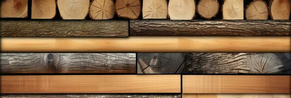 industriale Di legno, rivestire di legno, pino legna rivestire di legno, legname, di legno tavole. generativo ai foto