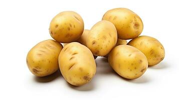 Patata gruppo e metà patate isolato su bianca sfondo. generativo ai foto