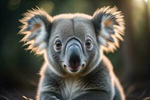 koala nel il naturale ambiente, avvicinamento. ai generativo foto