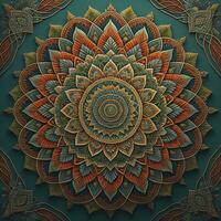 mandala modello. Vintage ▾ decorativo elementi. mano disegnato orientale sfondo. ai generativo foto