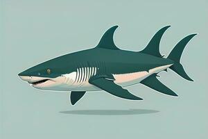 squalo con Aperto bocca. vettore illustrazione di un' squalo con Aperto bocca. ai generativo foto