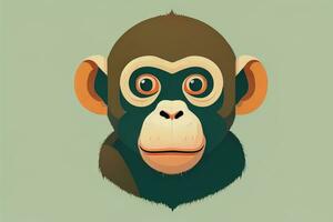 vettore illustrazione di un' scimmia. cartone animato stile. ai generativo foto