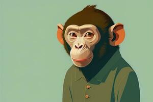 vettore illustrazione di un' scimmia. cartone animato stile. ai generativo foto