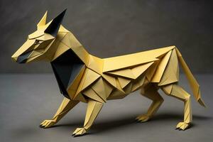carta origami animale isolato su solido colore sfondo. ai generativo foto