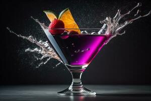 cocktail nel un' bicchiere su un' solido colore sfondo. ai generativo foto