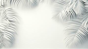 tropicale telaio con palma le foglie design su sfondo, copia spazio, estate sfondo, ai generativo foto