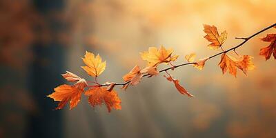 avvicinamento colorato autunno luminosa autunno foglia, bellissimo sereno scenario, copia spazio per saluto carta, ai generativo foto
